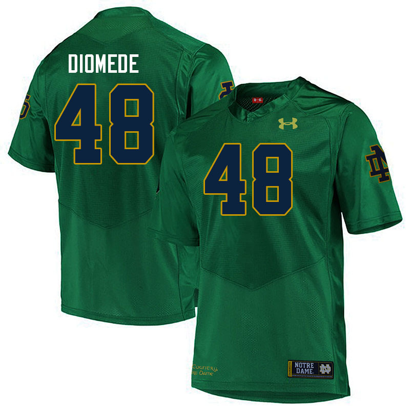 Men #48 Marcello Diomede Notre Dame Fighting Irish College Football Jerseys Stitched Sale-Green